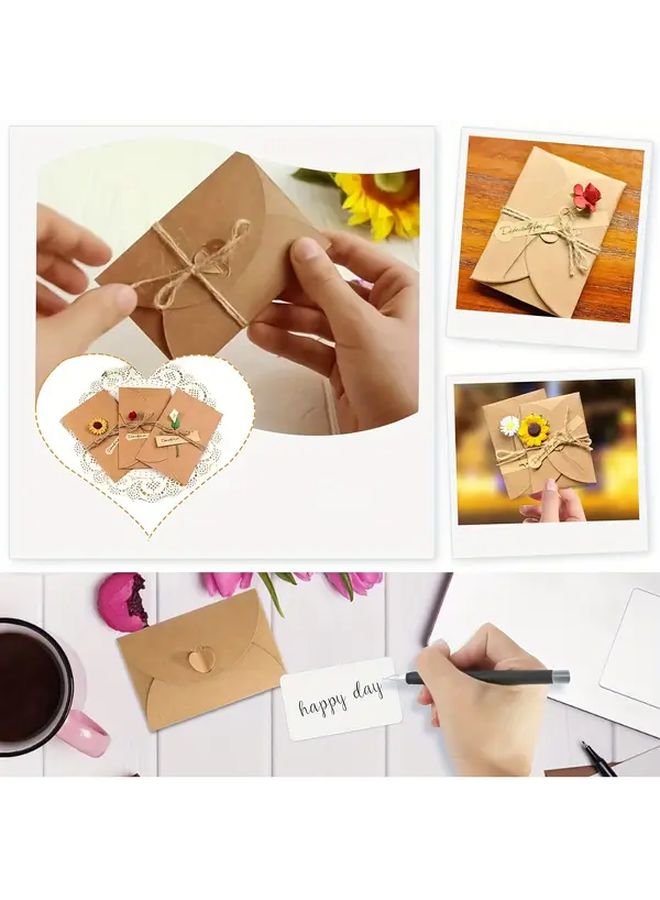 Vintage Kraft Paper Mini Envelopes and Blank Cards Set 20pcs Each for Wedding Invitations - Image 2