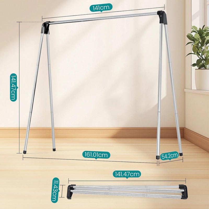 KINGRACK Folding Washing Rack, Stand Dryer Made of Stainless Steel, with Non-Slip Feet, Space-Saving, Suitable for Indoor and Outdoor Use - Image 3