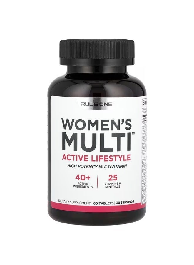 Rule 1 Proteins Women's Multi, Active Lifestyle High potency multivitamin , 60 Tablets - Image 1
