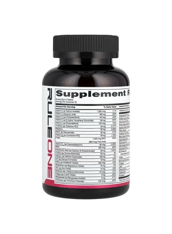 Rule 1 Proteins Women's Multi, Active Lifestyle High potency multivitamin , 60 Tablets - Image 2