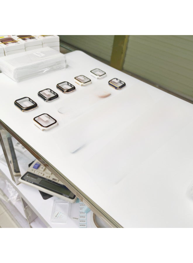 Applicable IWatch2-10 Generation Apple Watch Case Dazzling Carving Tempered Film Protective Cover PC Two-color Watch Case-Color:Emerald Green + Silver-Exterior Dimension:40mm With Carton Packaging