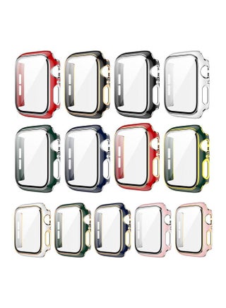 Applicable IWatch2-10 Generation Apple Watch Case Dazzling Carving Tempered Film Protective Cover PC Two-color Watch Case-Color:Emerald Green + Silver-Exterior Dimension:40mm With Carton Packaging - pzsku/ZBAD5EC8866E090742506Z/45/1746204996/d9996d8f-7847-49fd-8aad-7eab16e1a16d