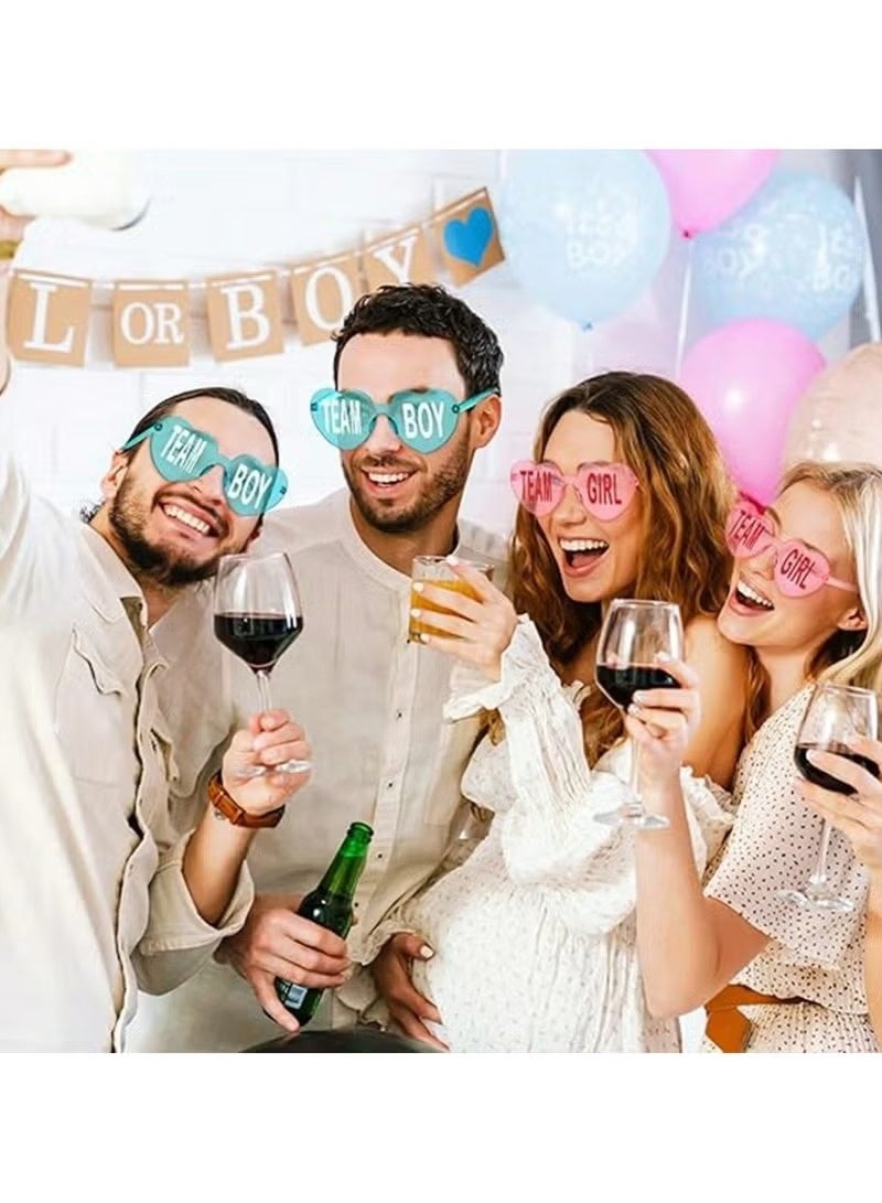 JOGAMS Gender Reveal Party Decoration Glasses Set a Fun Party Accessory Set Consisting of 4 Pink Team Girl Glasses and 4 Blue Team Boy Glasses Perfect for Gender Reveal Celebrations - Image 3