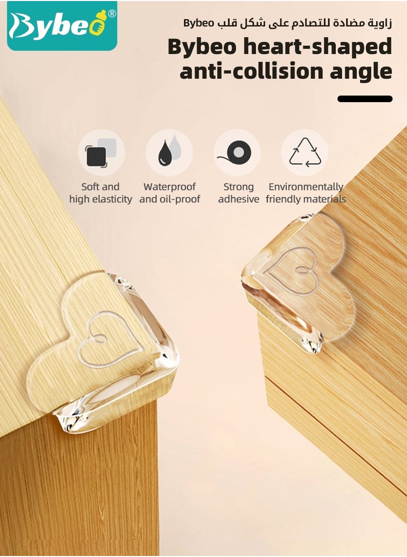 Bybeo 18PCS Baby Corner Guard Protector, Furniture Corner and Edge Safety Bumpers, Proofing Corner Covers, Kids Proof Bumper Cushion for Furniture or Tables, Transparent, Heart Shape  - Image 2