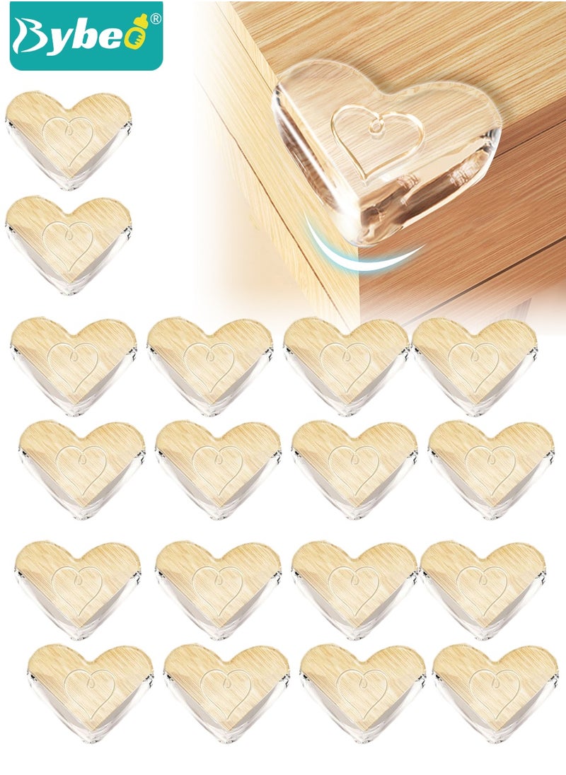 Bybeo 18PCS Baby Corner Guard Protector, Furniture Corner and Edge Safety Bumpers, Proofing Corner Covers, Kids Proof Bumper Cushion for Furniture or Tables, Transparent, Heart Shape  - Image 1