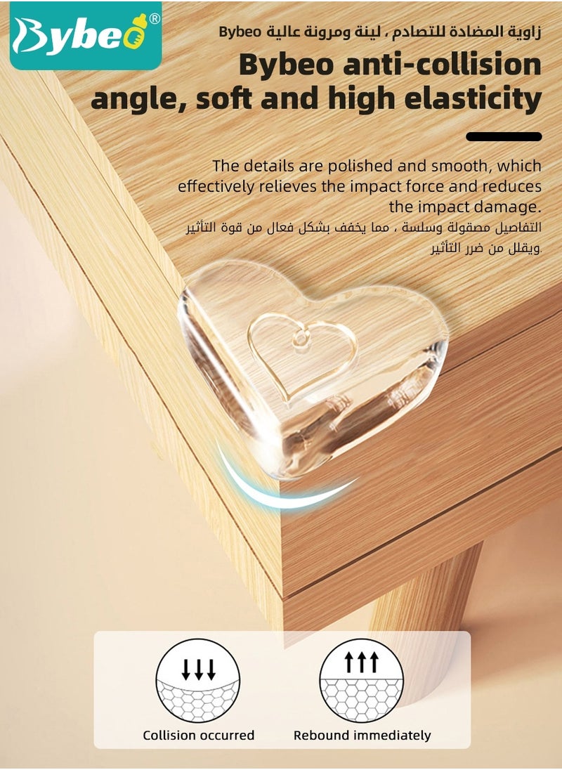 Bybeo 18PCS Baby Corner Guard Protector, Furniture Corner and Edge Safety Bumpers, Proofing Corner Covers, Kids Proof Bumper Cushion for Furniture or Tables, Transparent, Heart Shape  - Image 3