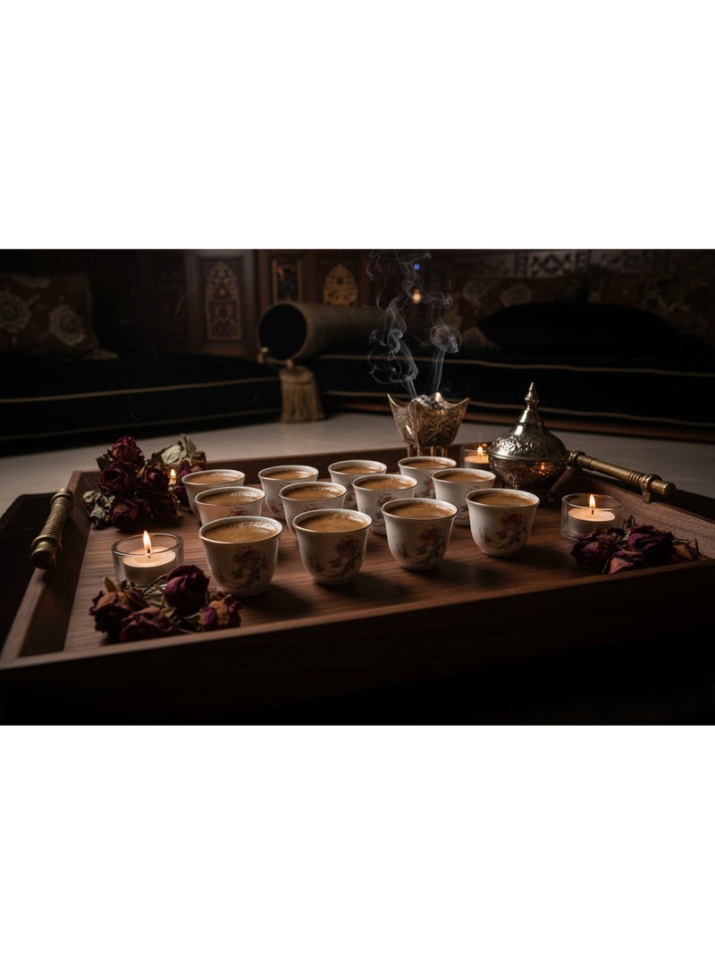 AKDC Angela 12 Pieces Floral Gahwa Cup Set 80ml - Image 3