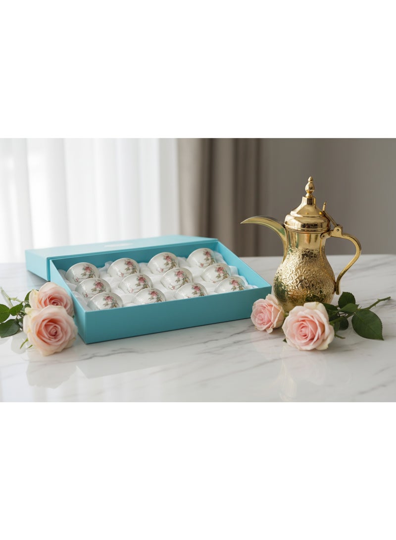 AKDC Angela 12 Pieces Floral Gahwa Cup Set 80ml - Image 4