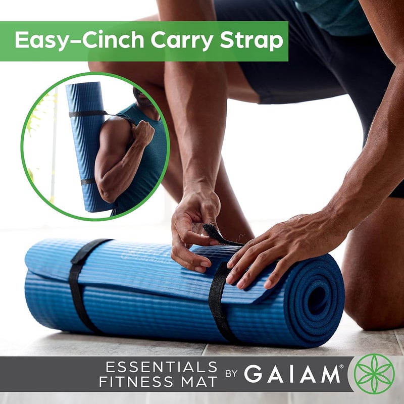 Gaiam حصيرة يوغا سميكة من جايام إيسينشالز مع حزام حمل سهل - Image 4