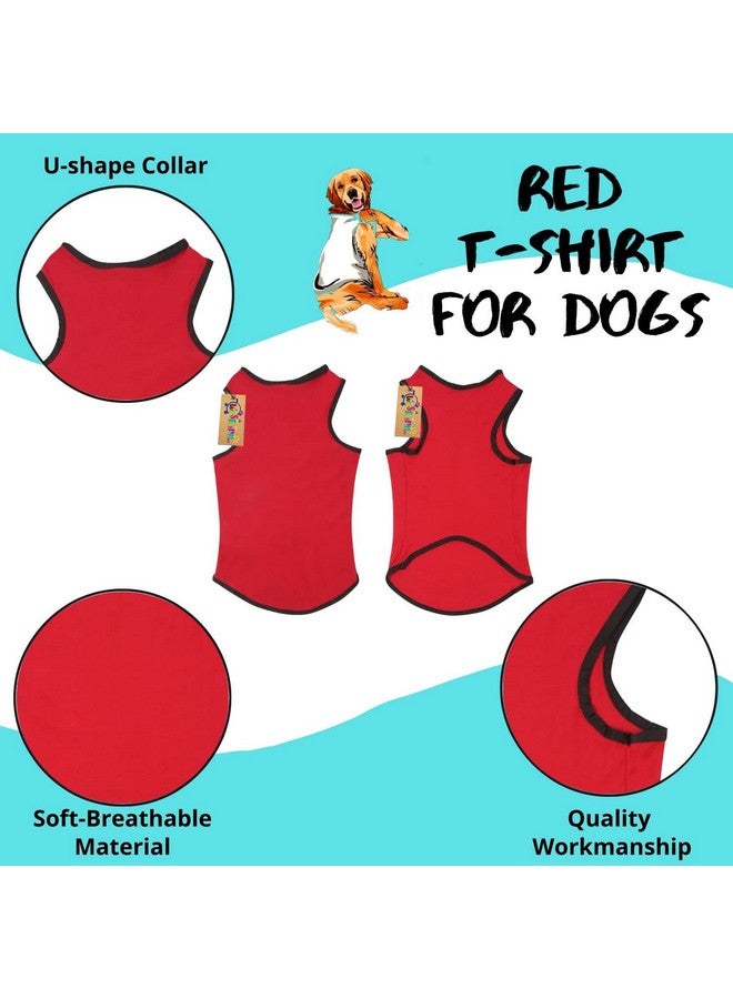 Western Era Set Of 2 Dog T-Shirt With Lint Roller (Combo),Comfort Cotton Dog T-Shirt, Sleeveless Vest For Dog Clothes, (Black + Red, Small -14 Inch) - Image 4