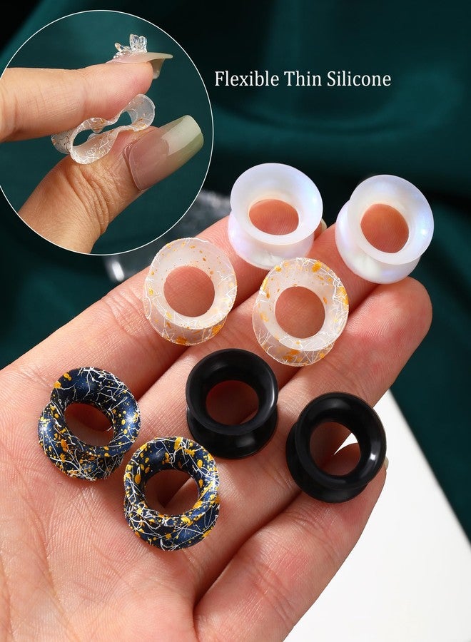 COCHARM 8PCS Silicone Ear Gauges 7/16" (11mm) Unisex Soft Plugs, White, Modern Style, Fashion Jewelry - Image 3