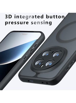 حافظة مغناطيسية متوافقة مع Honor Magic 7 Pro، غلاف خلفي غير لامع مزود بوسادة هوائية مقاومة للصدمات، غلاف واقي من PC+TPU يدعم الشحن اللاسلكي - view 4