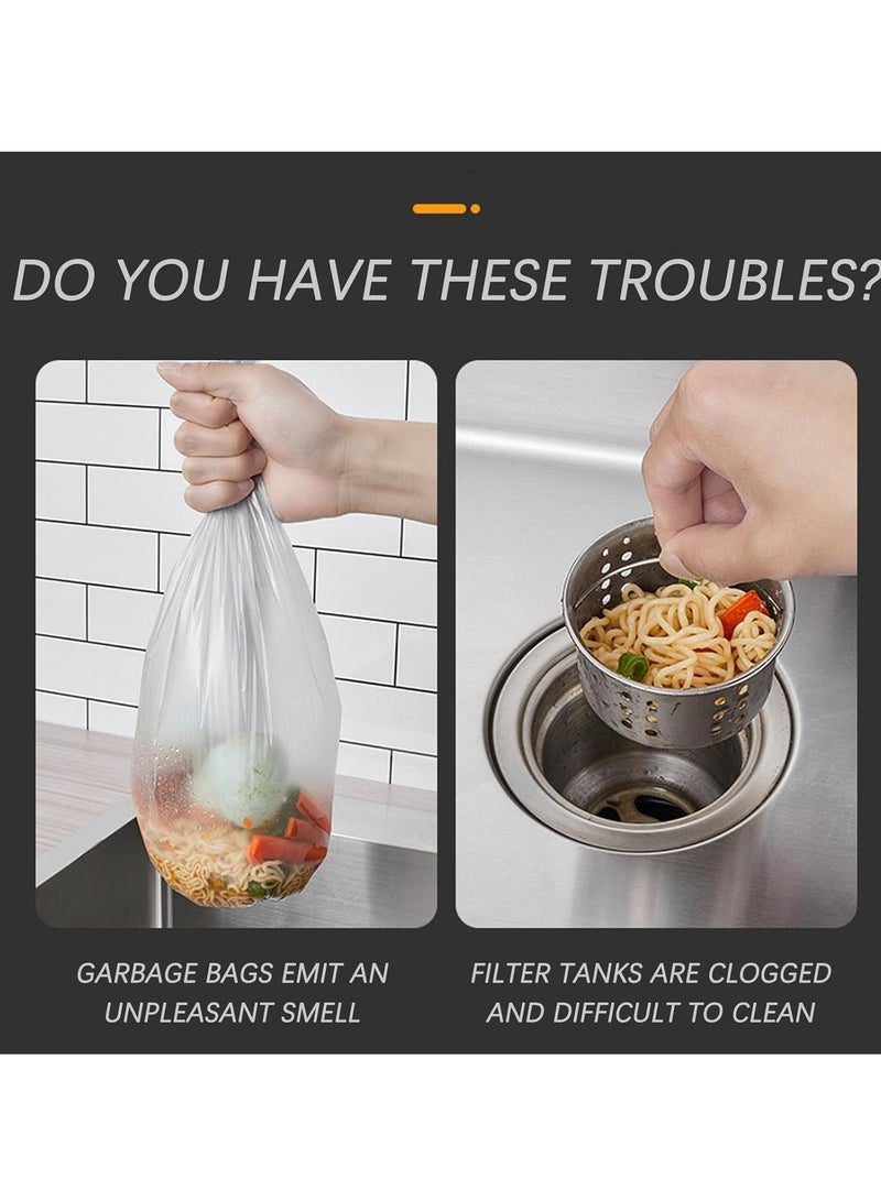 Relex Sink Filter Rack, Kitchen Sink Corner Drain Rack with 200pcs Filter Bags Collapsible Kitchen Sink Corner Drain Basket, Kitchen Sink Filters for Kitchen Waste Leftover - Image 2