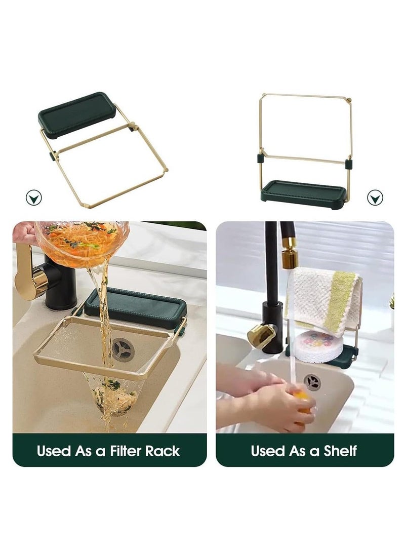 Relex Sink Filter Rack, Kitchen Sink Corner Drain Rack with 200pcs Filter Bags Collapsible Kitchen Sink Corner Drain Basket, Kitchen Sink Filters for Kitchen Waste Leftover - Image 3
