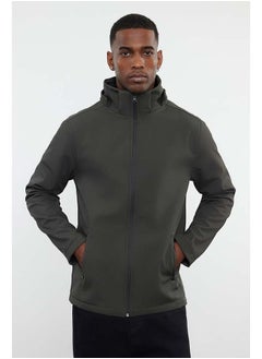 trendyol Khaki Regular Fit Detachable Hooded Softshell Wind and Water Resistant Jacket TMNAW22MO0118  - Image 1