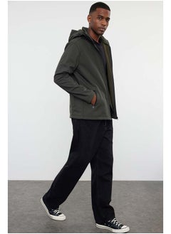 trendyol Khaki Regular Fit Detachable Hooded Softshell Wind and Water Resistant Jacket TMNAW22MO0118  - Image 2