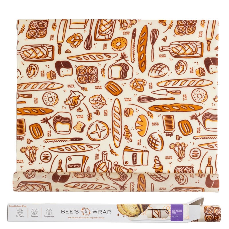 Bee's Wrap Beeswax Wraps for Food - Cut to Size 14x52" Beeswax Wrap Roll - Made in USA Reusable Natural Food Wrap - Bakery Lane - Image 1