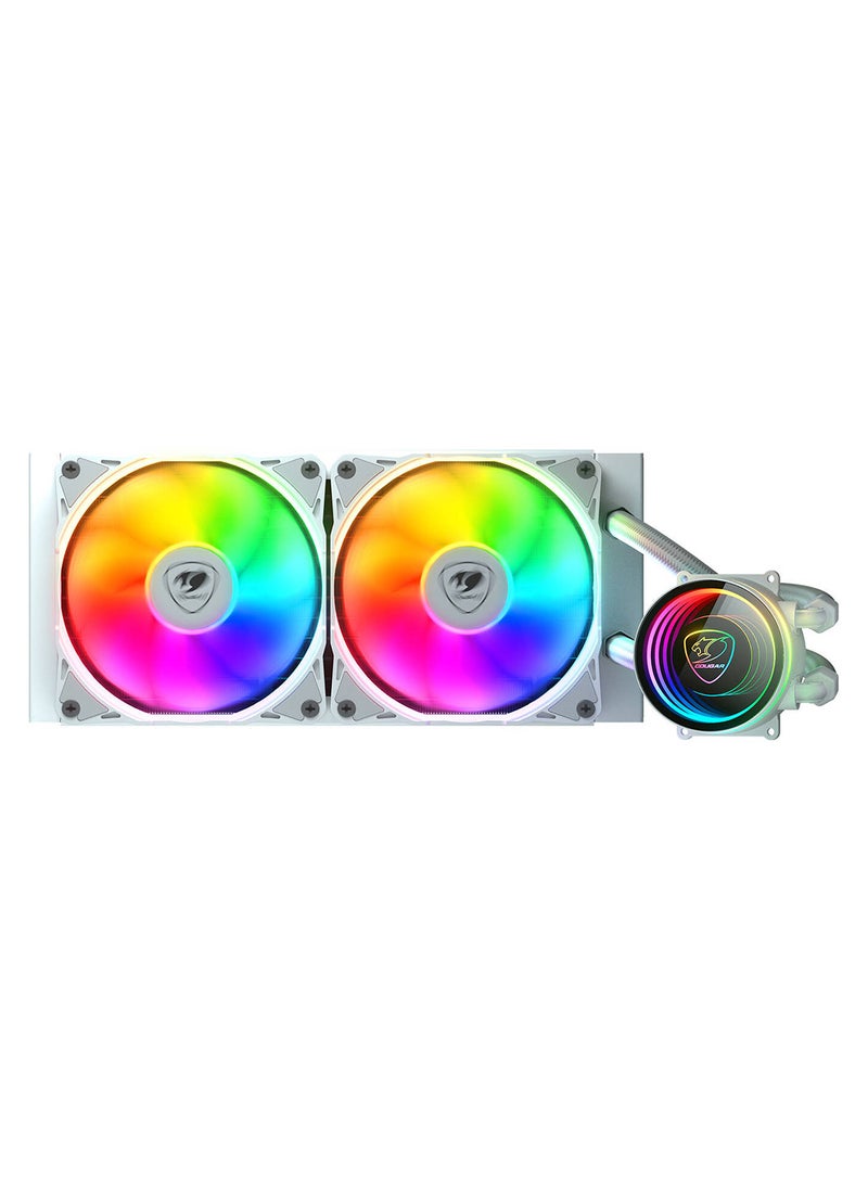 Cougar Cougar Poseidon Elite aRGB AIO Liquid Cooler, 240mm Radiator Length, Copper Cold Plate, 2700 RPM Pump Speed, 120mm Fan, 2200 RPM Fan Speed, 62.53 CFM Airflow, White | 3MPSD240.0002  - Image 2