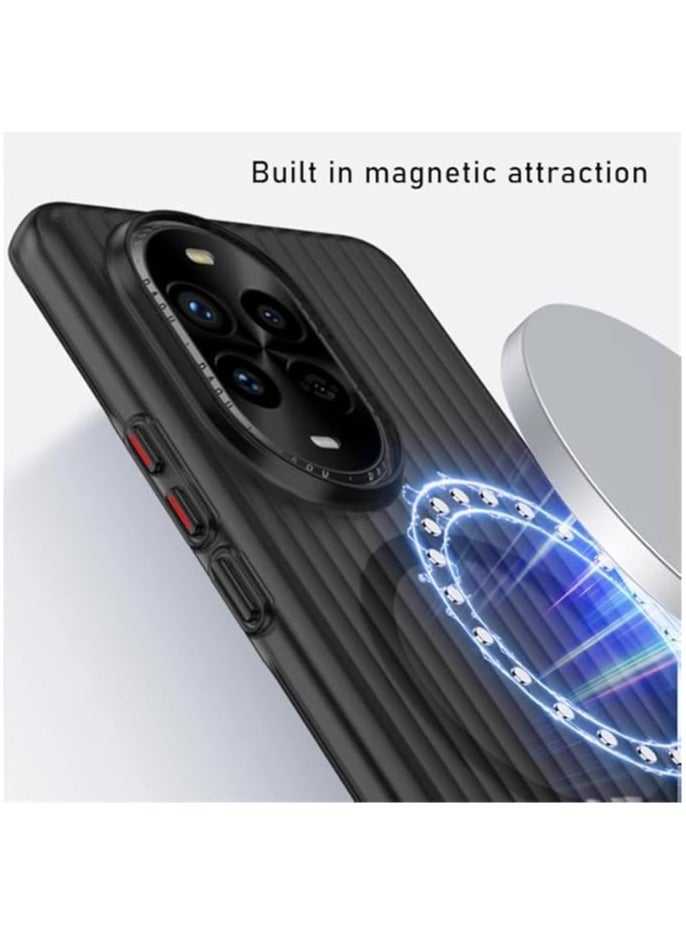 حافظة ناعمة الملمس متوافقة مع Huawei Nova 13 Pro، تحتوي على قوة شد مغناطيسية مدمجة، تحتوي الزوايا الأربع على كيس هوائي مدمج، غطاء واقي مضاد للصدمات ومقاوم للسقوط لجهاز Huawei Nova 13 Pro. - Image 2