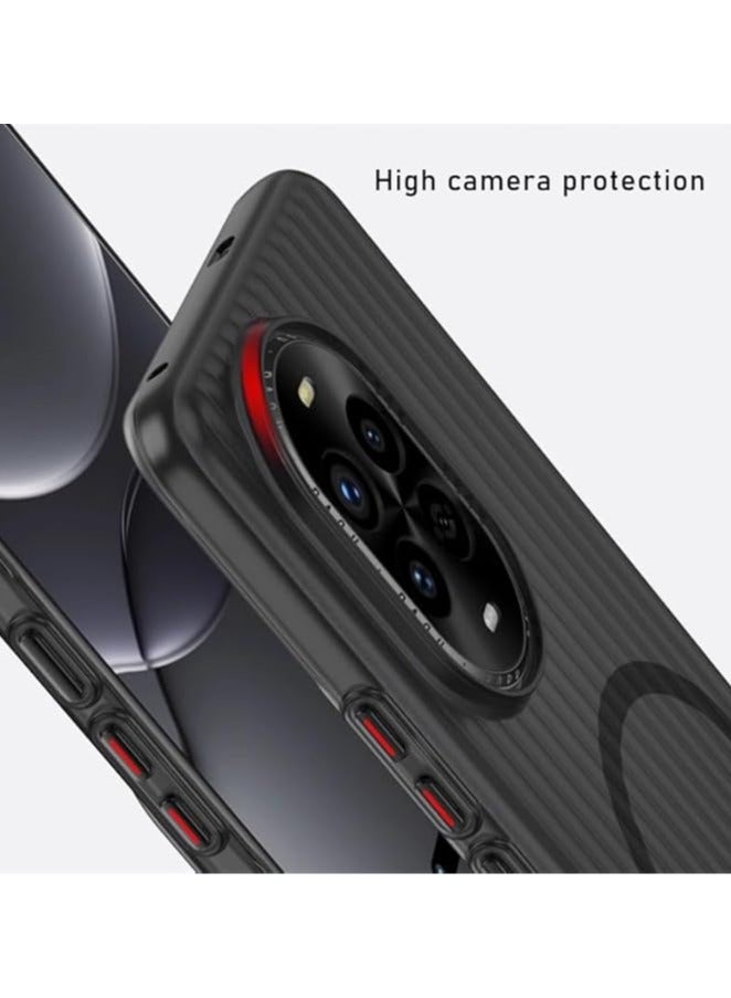 حافظة ناعمة الملمس متوافقة مع Huawei Nova 13 Pro، تحتوي على قوة شد مغناطيسية مدمجة، تحتوي الزوايا الأربع على كيس هوائي مدمج، غطاء واقي مضاد للصدمات ومقاوم للسقوط لجهاز Huawei Nova 13 Pro. - Image 3