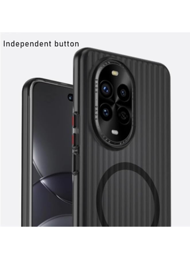 حافظة ناعمة الملمس متوافقة مع Huawei Nova 13 Pro، تحتوي على قوة شد مغناطيسية مدمجة، تحتوي الزوايا الأربع على كيس هوائي مدمج، غطاء واقي مضاد للصدمات ومقاوم للسقوط لجهاز Huawei Nova 13 Pro. - Image 4