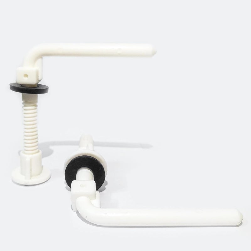 Toilet Seat Cover Screw Hinges L Type for Western Toilet Seat Covers DIY Repair Kit Spare Part Accessories for European Toilet Seat Covers Polyvinyl Chloride PVC White Color  - Image 1