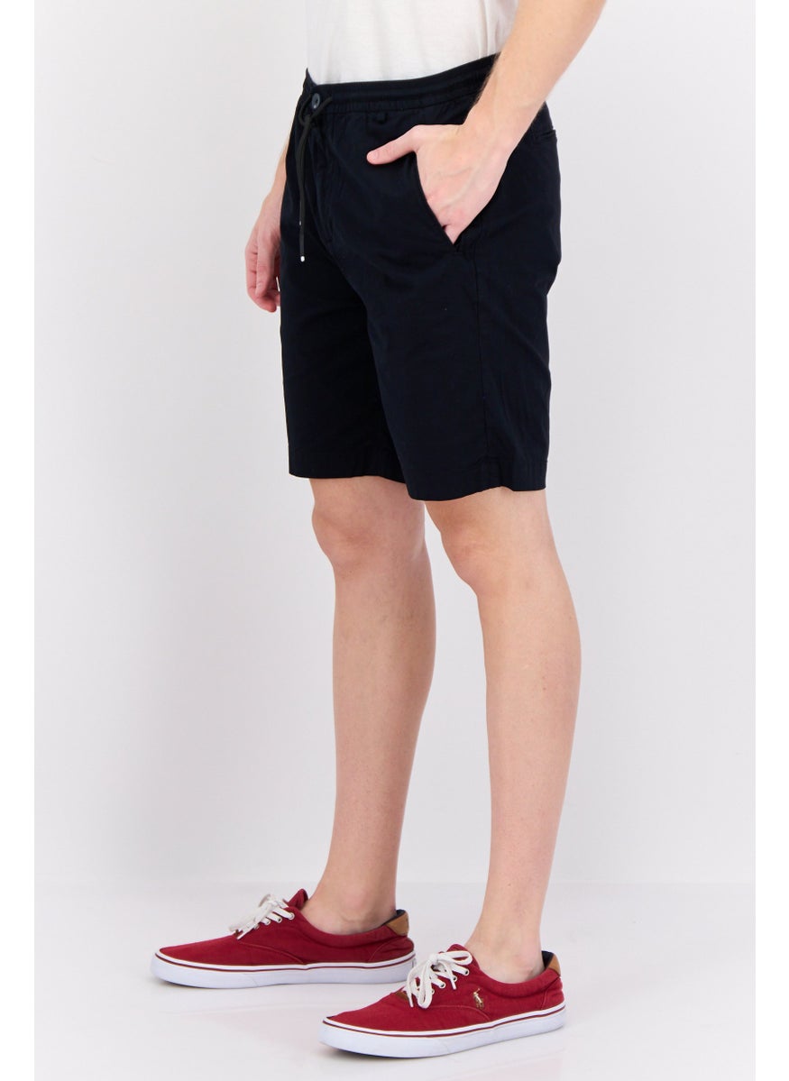 Gazzarrini Men Regular Fit Plain Chino Shorts, Black  - Image 3