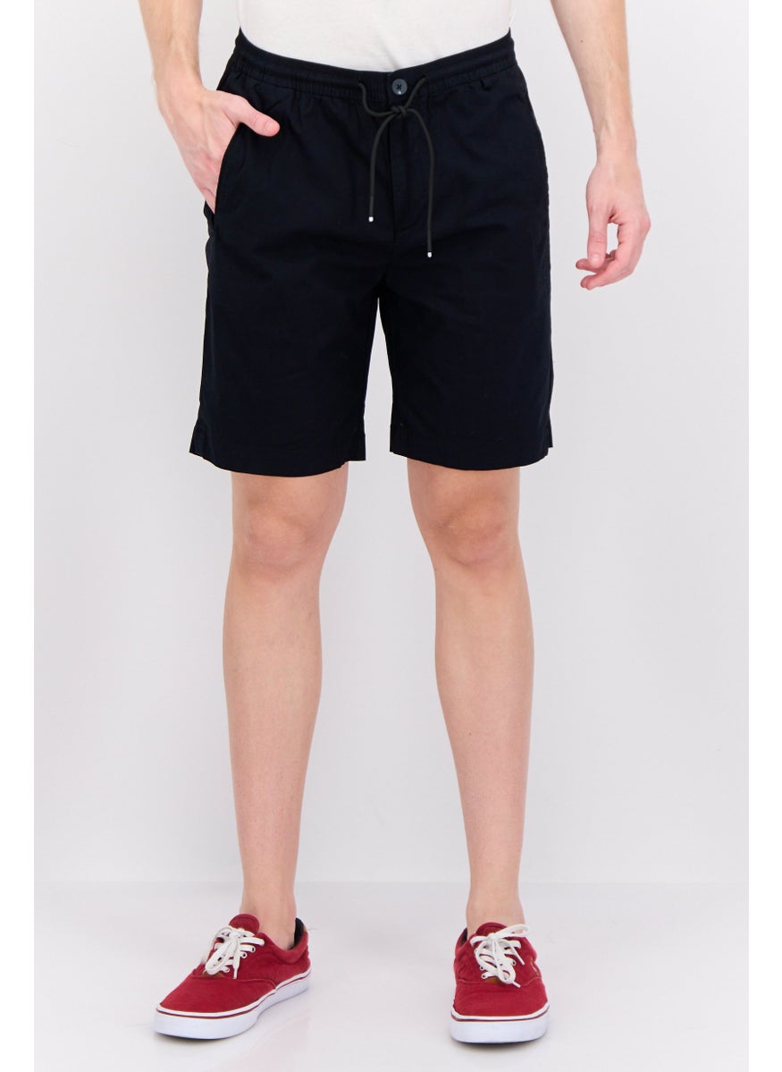 Gazzarrini Men Regular Fit Plain Chino Shorts, Black  - Image 1