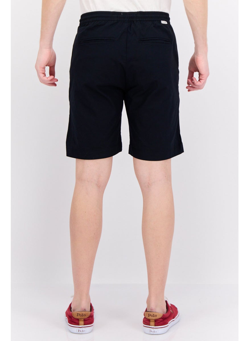 Gazzarrini Men Regular Fit Plain Chino Shorts, Black  - Image 2
