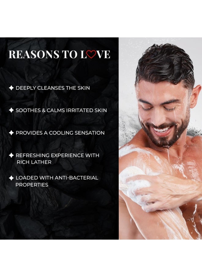 Just Herbs Deep Cleansing Cooling Body Wash with Mint and Activated Charcoal for Men and Women 300 ml  - Image 3