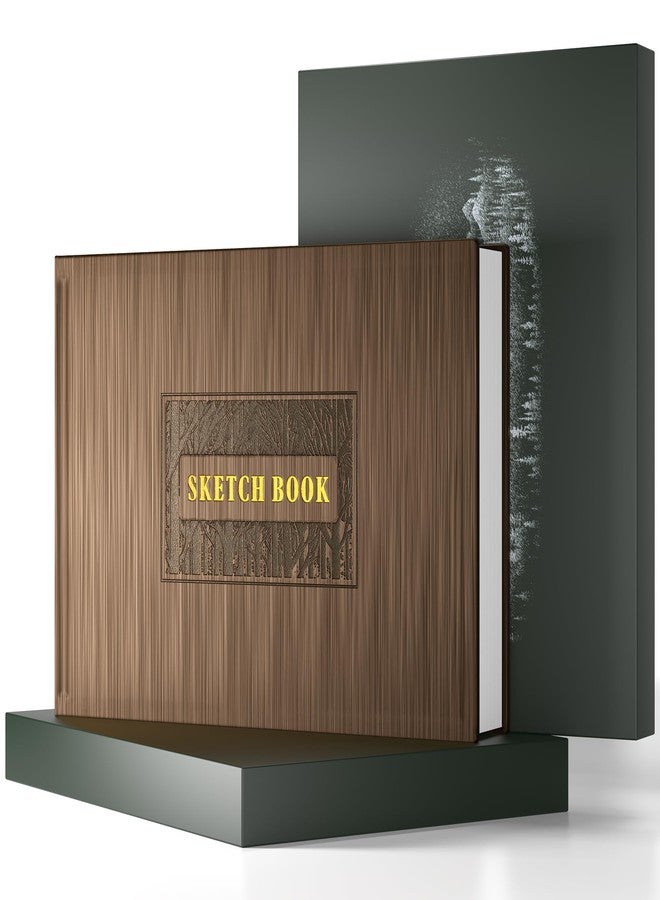 CAGIE Hardcover Sketch Book for Drawing, Art Paper Sketchbook 185 GSM, 11.7" x 8.9" Large Sketchbook with Thick Paper Sketchbook for Artist Drawing, Boxed for Gifts, 60 Sheets, Brown - Image 1