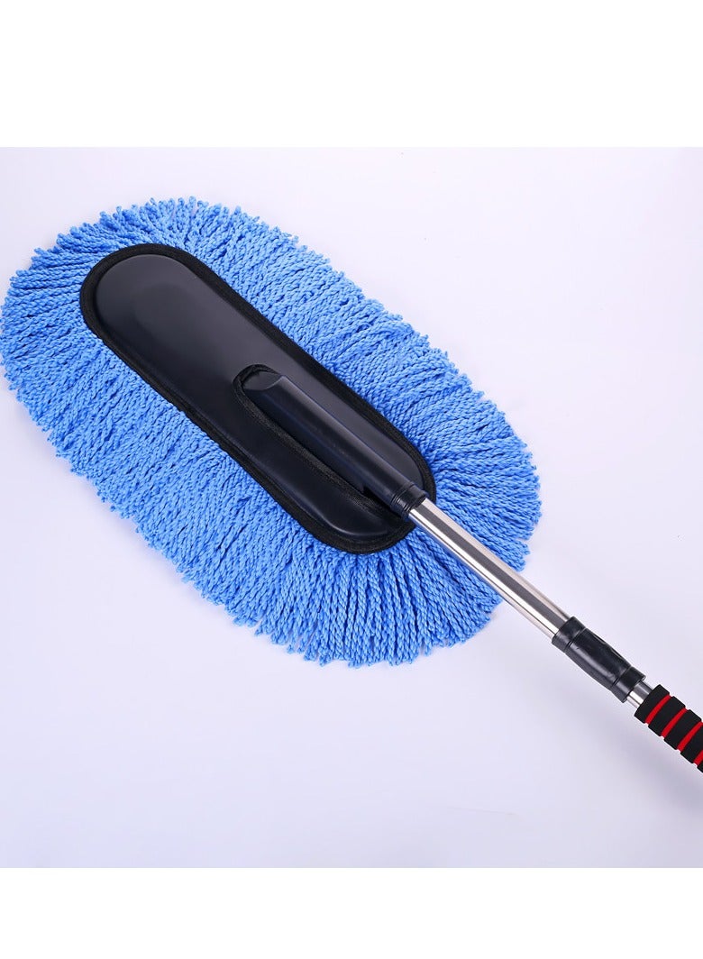 Car Duster, Extendable Long Handle Microfiber Car Duster Exterior Scratch Free Car Cleaning Tool, Car Dust Brush for Truck, Pickup, SUV, RV, Motorcycle, Boats and Home Cleaning (Blue) - Image 2