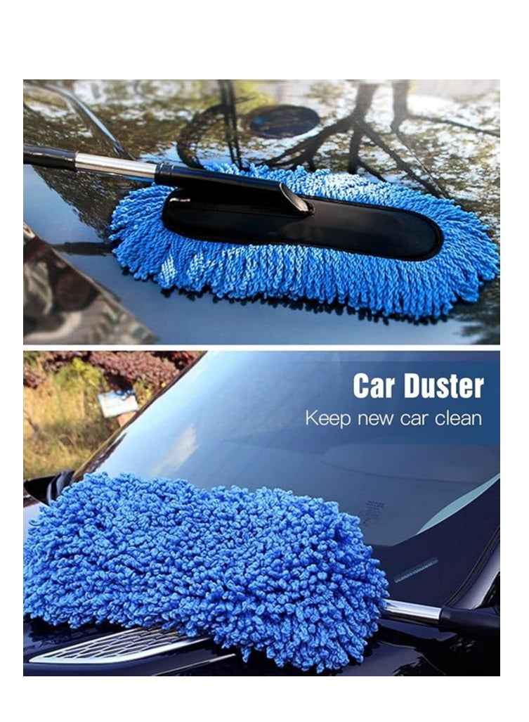 Car Duster, Extendable Long Handle Microfiber Car Duster Exterior Scratch Free Car Cleaning Tool, Car Dust Brush for Truck, Pickup, SUV, RV, Motorcycle, Boats and Home Cleaning (Blue) - Image 5