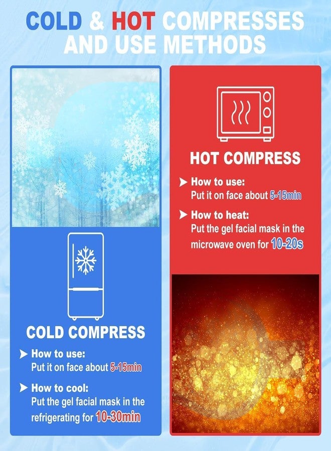 Hidak قناع الوجه البارد من هيداك، مع حبيبات جل، كمادات ثلجية، يقلل انتفاخ الوجه والهالات السوداء، كمادات باردة، سبا للوجه للنساء، مناسب للنوم، ضغط، صداع، عناية بالبشرة (قناع أخضر) - Image 4