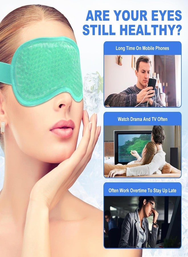 Hidak قناع الوجه البارد من هيداك، مع حبيبات جل، كمادات ثلجية، يقلل انتفاخ الوجه والهالات السوداء، كمادات باردة، سبا للوجه للنساء، مناسب للنوم، ضغط، صداع، عناية بالبشرة (قناع أخضر) - Image 5