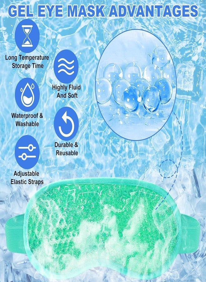 Hidak قناع الوجه البارد من هيداك، مع حبيبات جل، كمادات ثلجية، يقلل انتفاخ الوجه والهالات السوداء، كمادات باردة، سبا للوجه للنساء، مناسب للنوم، ضغط، صداع، عناية بالبشرة (قناع أخضر) - Image 2