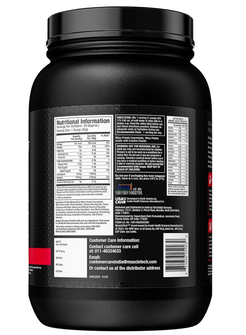 MuscleTech NitroTech Whey Protein Build 70% More Muscles Then Regular Whey Increase Strength and Performance Milk Chocolate 2.20 Lbs - Image 3