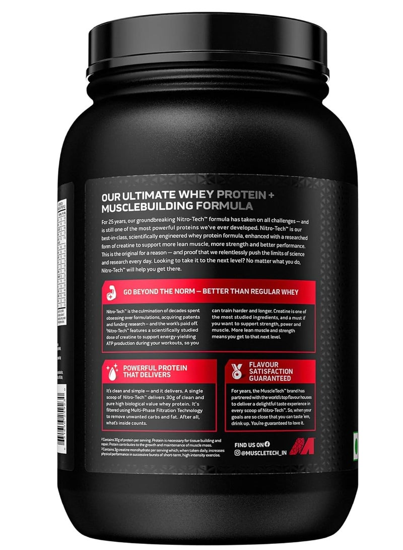 MuscleTech NitroTech Whey Protein Build 70% More Muscles Then Regular Whey Increase Strength and Performance Milk Chocolate 2.20 Lbs - Image 2