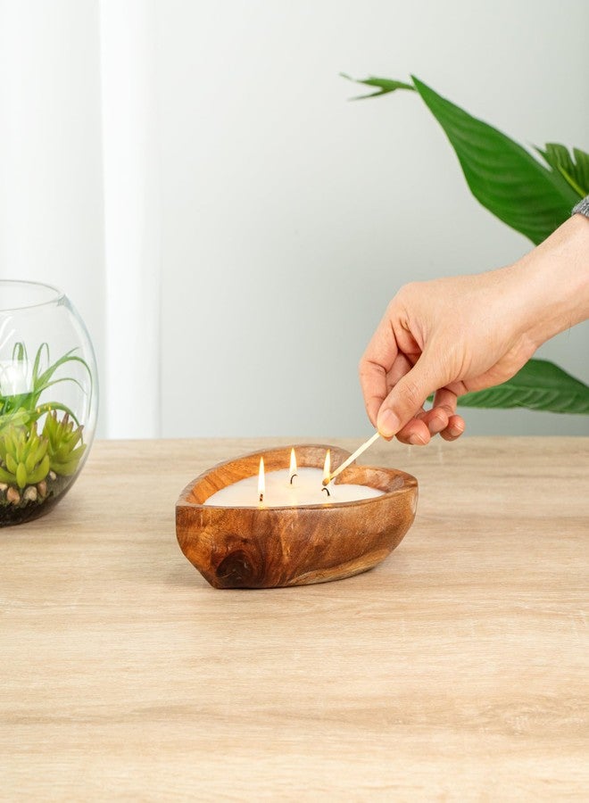 ريستورنت وير شمعة على شكل وعاء خشبي للمطاعم - عبوة من قطعة واحدة - 7.09 × 5.51 × 1.97 بوصة - شمعة عطرية من شمع الصويا - تصميم يدوي - ديكور منزلي على شكل قلب بني - Image 5