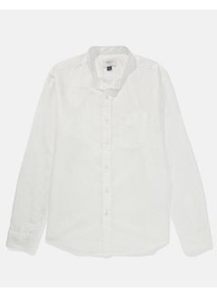 American Eagle قميص AE Band Collar من الكتان بأزرار  - Image 3