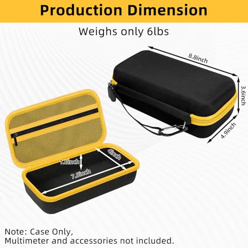 HESPLUS Carrying Case for Fluke 15B+/17B+/Fluke 101/117/115/116/114/113/177/179/233/106/107 Multimeter Testers and Accessories, Multimeter Storage Bag Organizer Box -Black (Case Only) - Image 4
