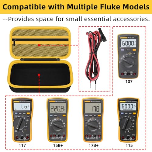 HESPLUS Carrying Case for Fluke 15B+/17B+/Fluke 101/117/115/116/114/113/177/179/233/106/107 Multimeter Testers and Accessories, Multimeter Storage Bag Organizer Box -Black (Case Only) - Image 5