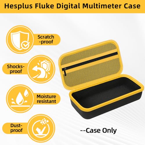 HESPLUS Carrying Case for Fluke 15B+/17B+/Fluke 101/117/115/116/114/113/177/179/233/106/107 Multimeter Testers and Accessories, Multimeter Storage Bag Organizer Box -Black (Case Only) - Image 2