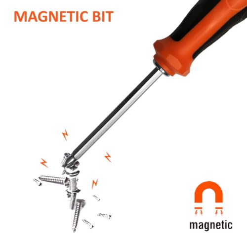 Harden 2 in 1 Screwdriver (6mm Slotted and PH2 Phillips), Multi-Purpose Screwdriver Head, Magnetic Tip, TPR Handle - 550391 - Image 4