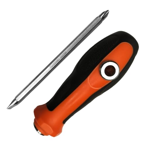 Harden 2 in 1 Screwdriver (6mm Slotted and PH2 Phillips), Multi-Purpose Screwdriver Head, Magnetic Tip, TPR Handle - 550391 - Image 1