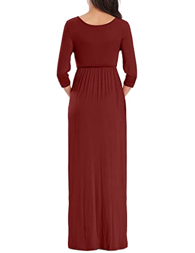 KIM S Plus Size Maternity Dress Winter Photoshoot Long Sleeve Gender Reveal Christmas Baby Shower Fall Formal Maxi V Neck Wrap 2025 (Burgundy XL) - Image 5