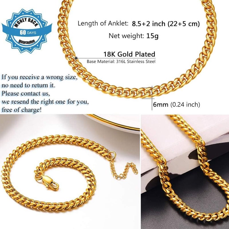 PROSTEEL Womens Gold Anklets Ankle Bracelets For Women Summer Beach Foot Jewelry Bracelet Cuban Link Chain Anklet - Image 3