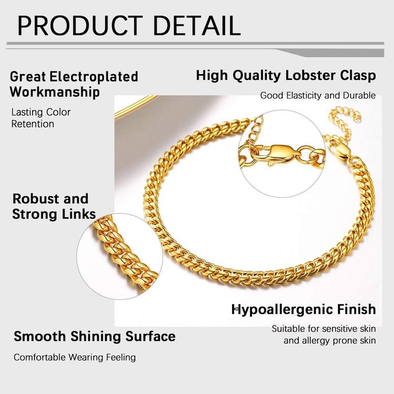 PROSTEEL Womens Gold Anklets Ankle Bracelets For Women Summer Beach Foot Jewelry Bracelet Cuban Link Chain Anklet - Image 4