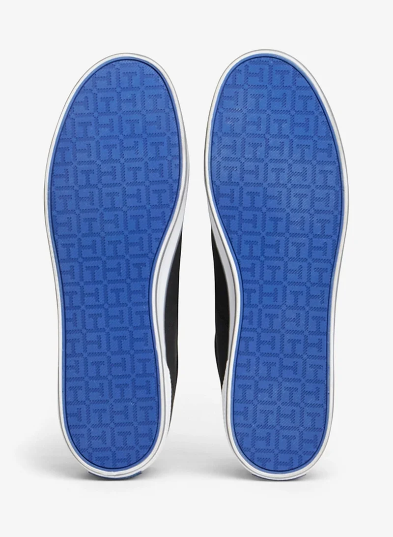 TOMMY HILFIGER Black Canvas Lace Up Low Top Sneakers for Men | Best Price UAE
