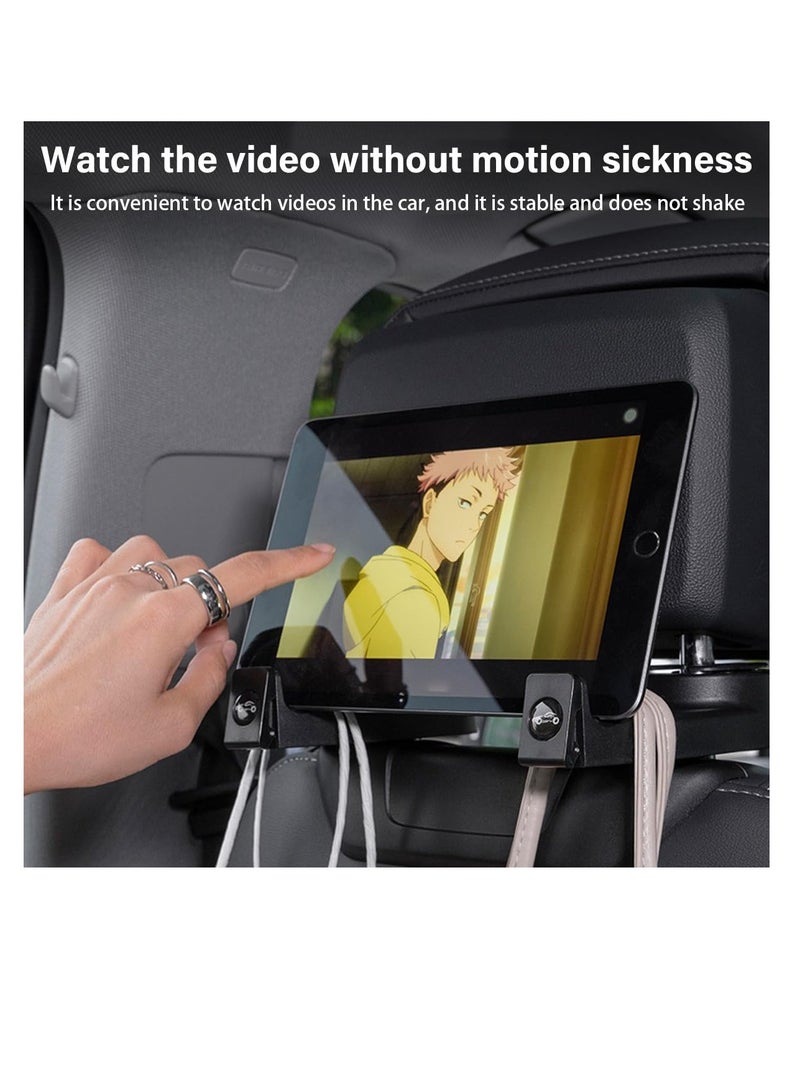 Excefore Car Headrest Hidden Hook, Multi-Functional Hidden Hooks, with Phone Holder, 360° Rotation Auto Seat Back Eyeglass Clip, Car Storage Hooks, for Hanging Purses, Grocery Bags, Bottles (2 Pcs) - Image 4